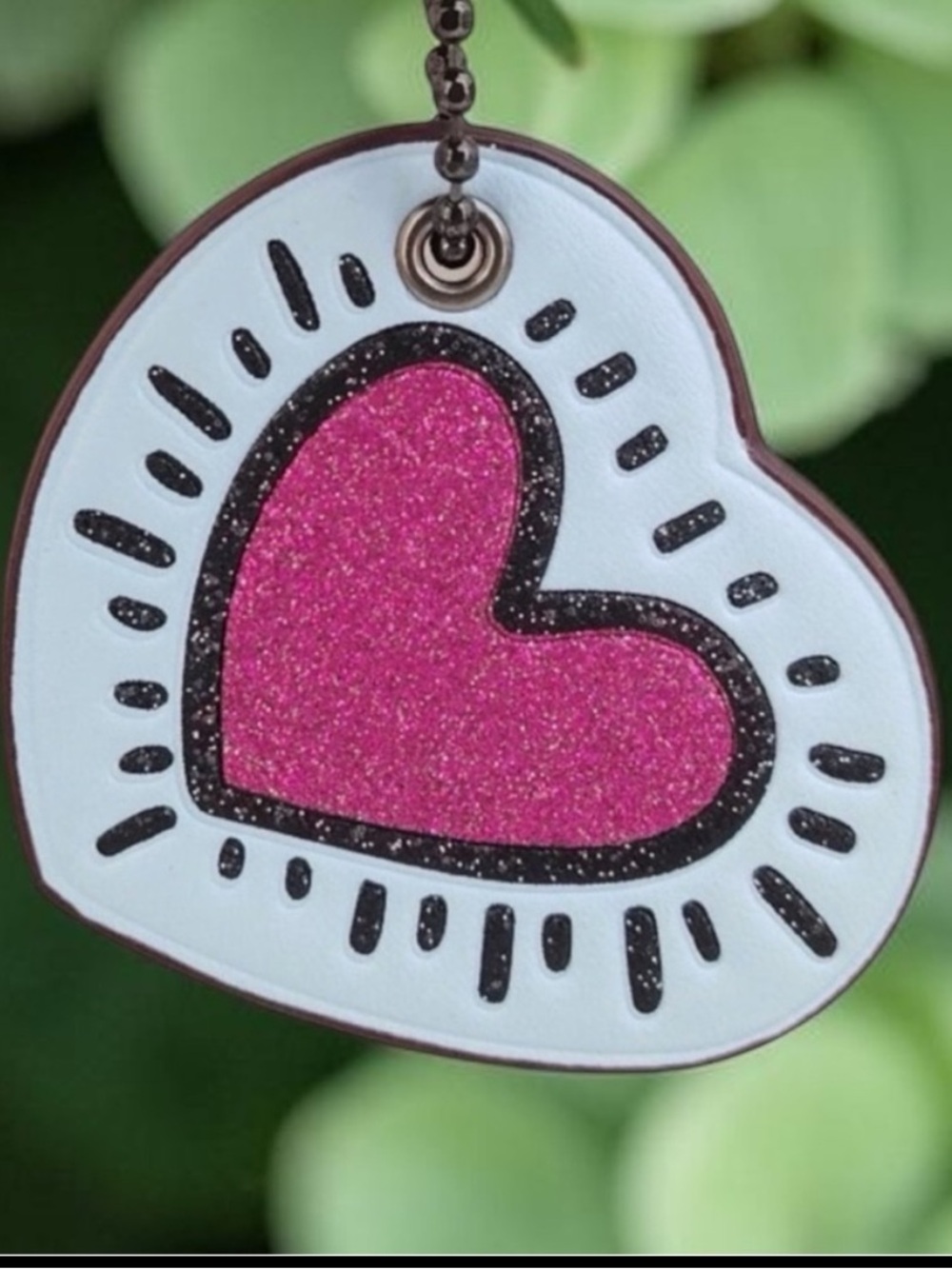 COMING SOON Coach x Keith Haring leather glitter heart bag charm